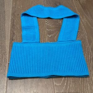 Blue Knitted Tube Top